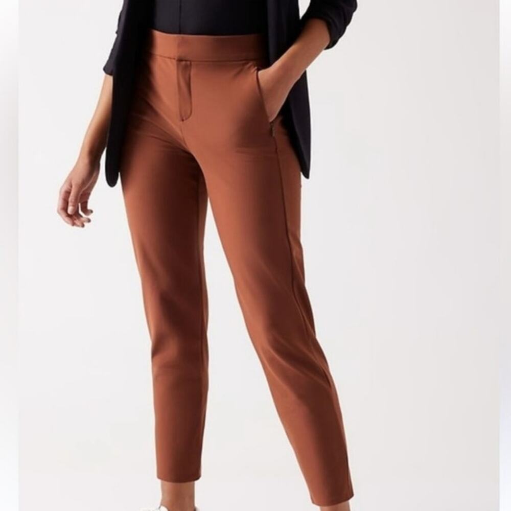 Athleta Stellar Skinny Trouser Pants Size 6 Ancient Mahogany Stretch Work Office